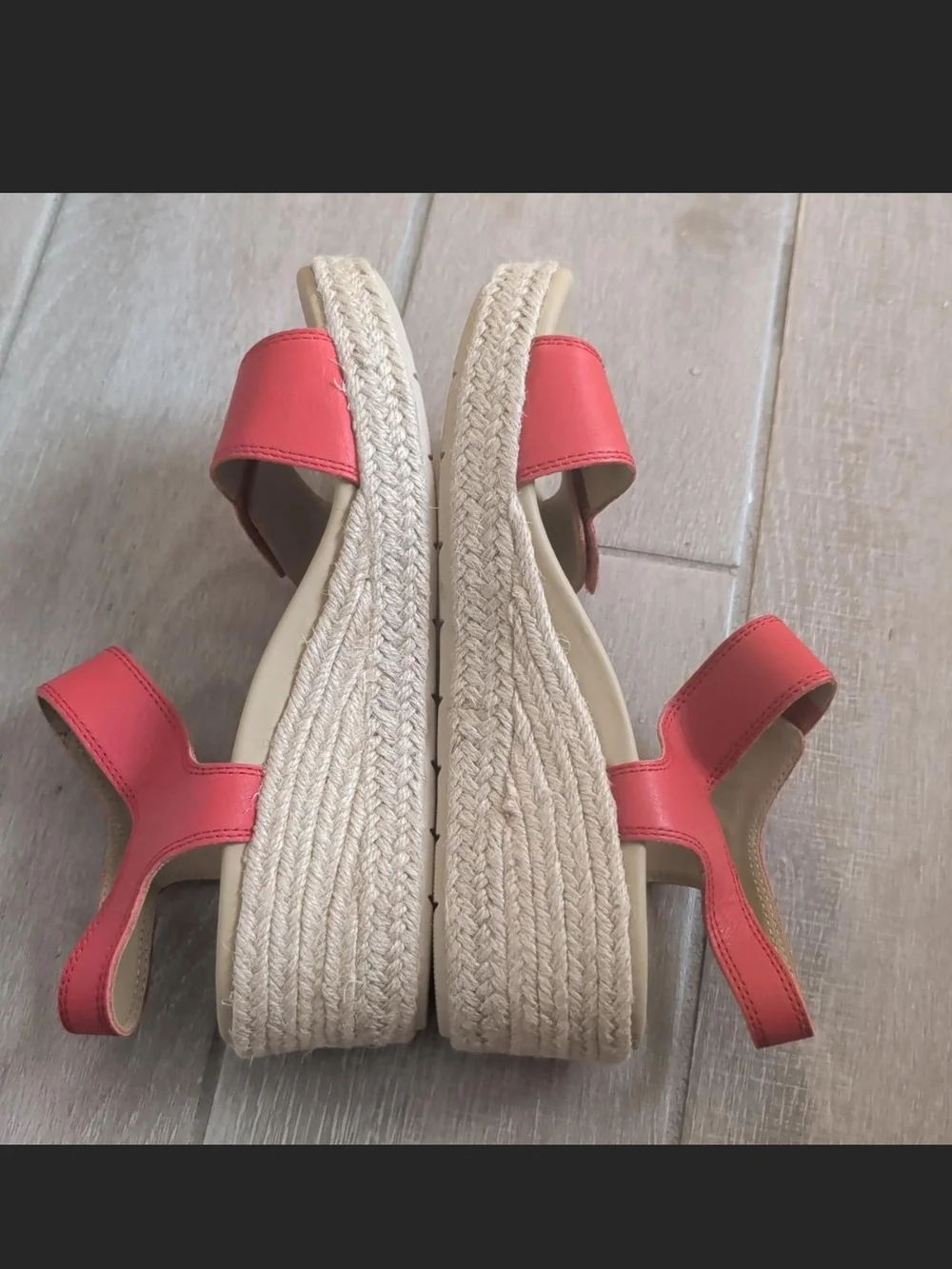 ABEO Riviera Red Slingback Espadrille Wedge Sandals Size 8